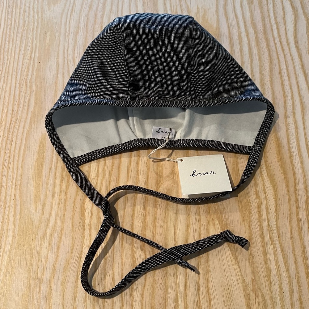 NWT Briar Baby charcoal cotton bonnet 2-4 months